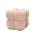 PTMD Teddy beige fabric square pouf