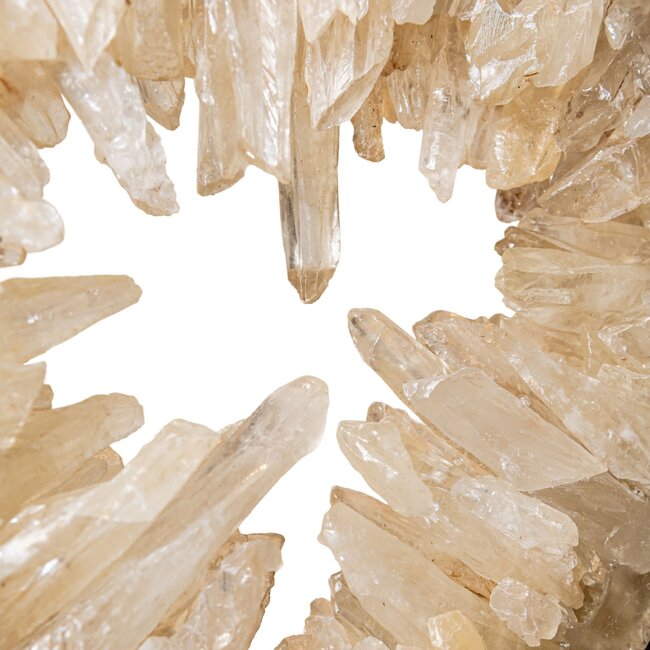 jaso naturel quartz mineral deco statue open round