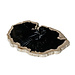 PTMD Dalva black petrified wood deco slice plate round
