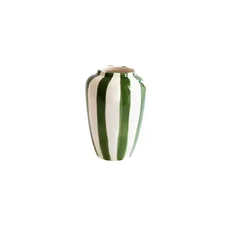 val pottery Funky flower XX LARGE dark green stripes