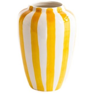 val pottery Funky flower XXLARGE yellow stripes H30 cm