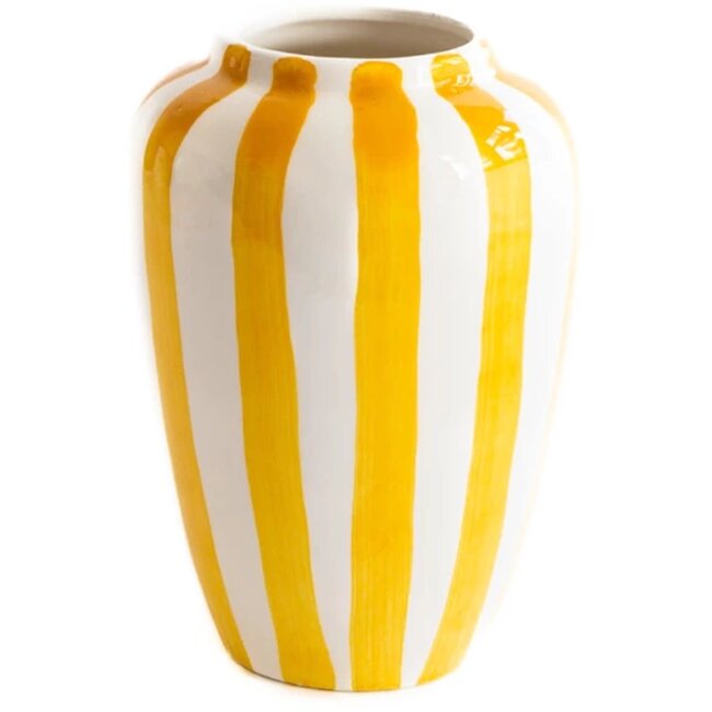 Funky flower XXLARGE yellow stripes H30 cm