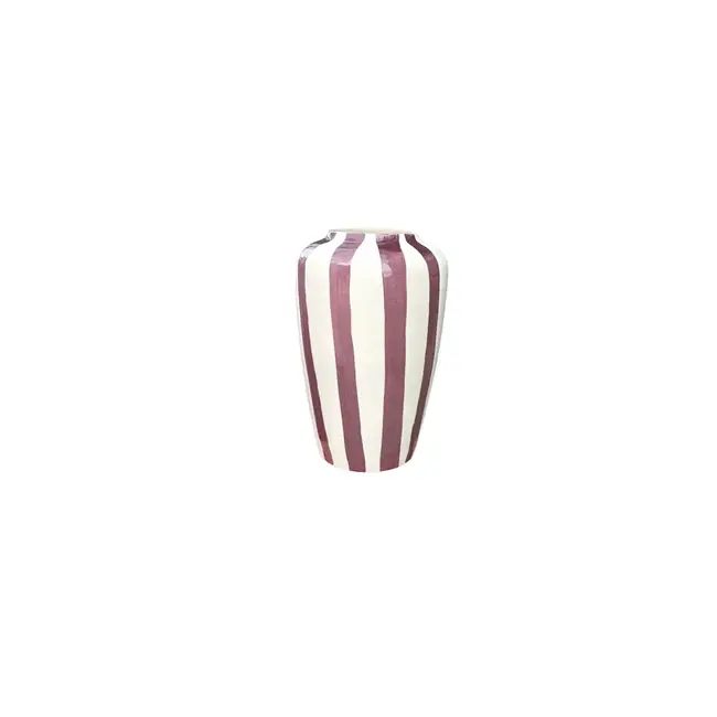 Funky Flower vase XX LARGE aubergine stripes H30 cm