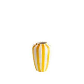val pottery Funky Flower X large H25 yellow stripes