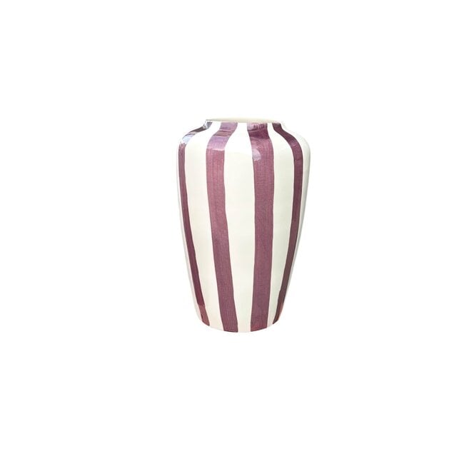 Funky Flower Medium H17 CM aubergine stripes