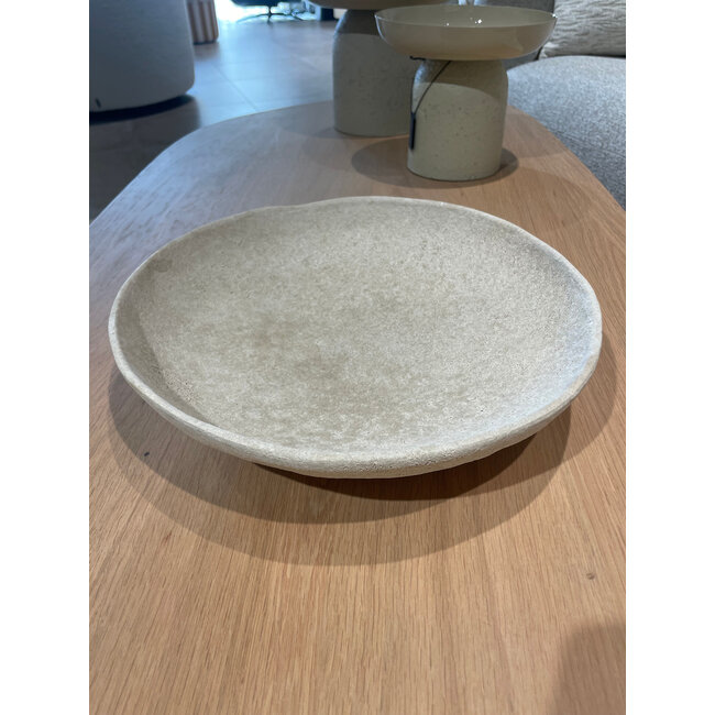 Arezzo plate Tosca taupe sand ceramics dia 36