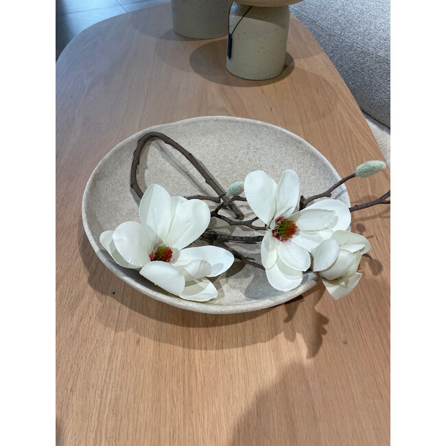 Arezzo plate Tosca taupe sand ceramics dia 36