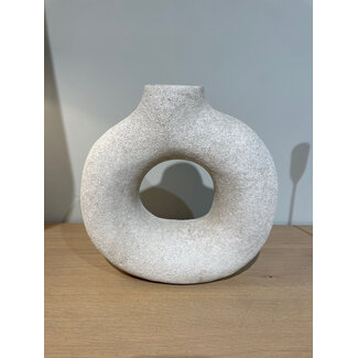 Marckdael Lucca vase taupe donut sand ceramics 26x9X27 cm