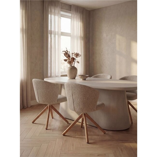 Torino draaistoel sand houten poten