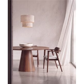 Castle line James  armstoel beige, houten poten es walnut