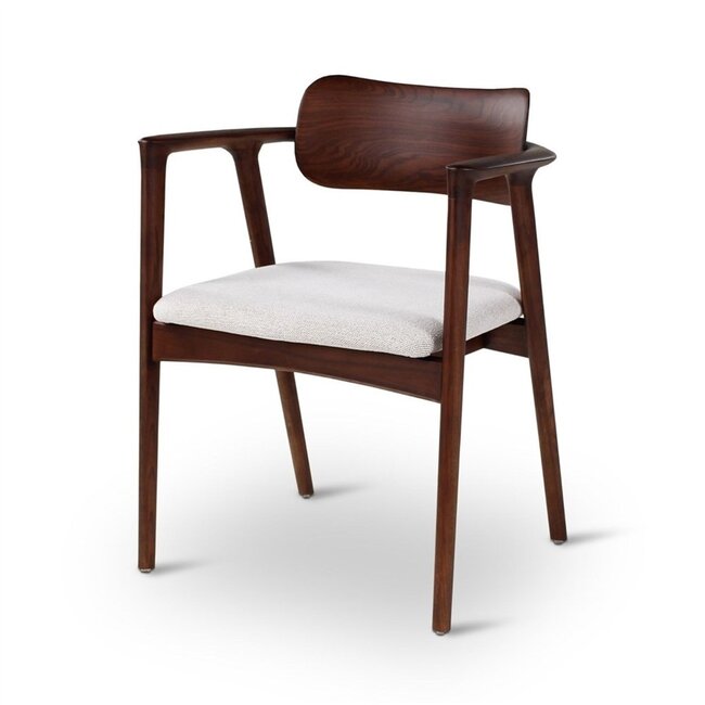James  armstoel beige, houten poten es walnut