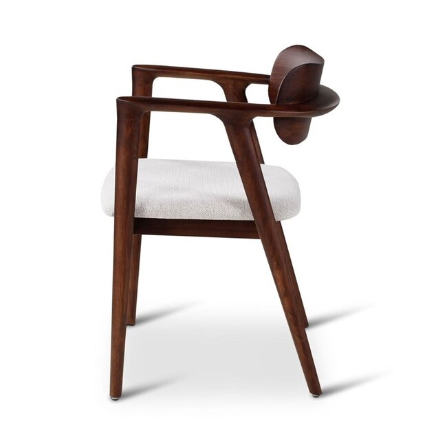 James  armstoel beige, houten poten es walnut