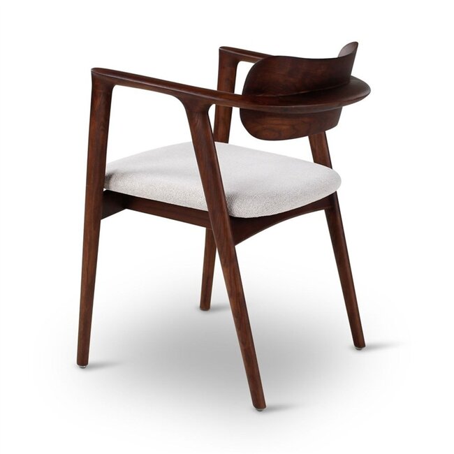 James  armstoel beige, houten poten es walnut