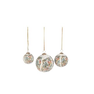 Dekocandle Boll crackeled glass Xmass rendeer small dia 7 cm