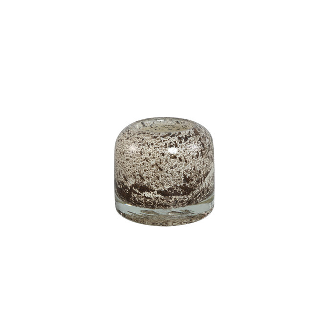 PTMD Jalenn Beige heavy bubble glass teallight S