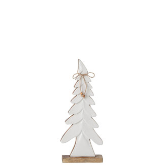 jline Denneboom met strik mangohout /wit H38 cm