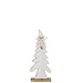jline Denneboom met strik mangohout /wit H38 cm