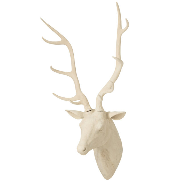 Hert hangend hoofd polyresing beige 57X38X103 cm