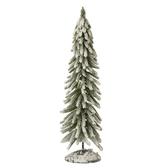 kerstboom met sneeuw groen wit 16X16X56 CM
