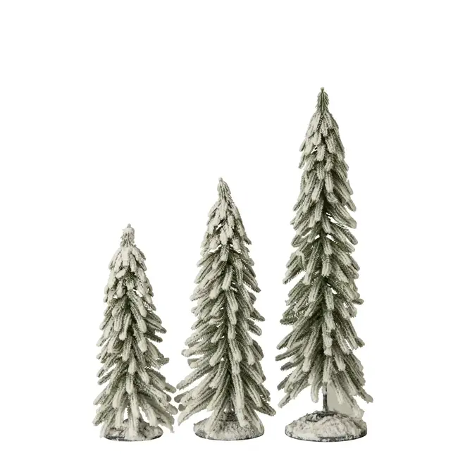 kerstboom met sneeuw groen wit 16X16X56 CM