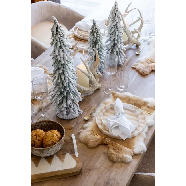 kerstboom met sneeuw groen wit 16X16X56 CM