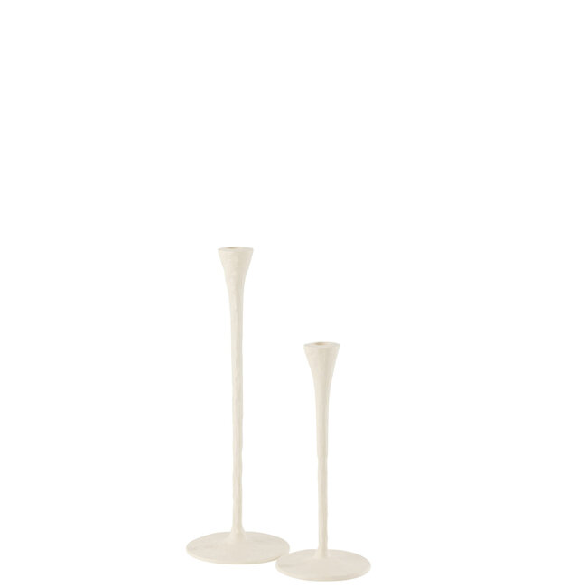 kandelaar aluminium wit set of 2