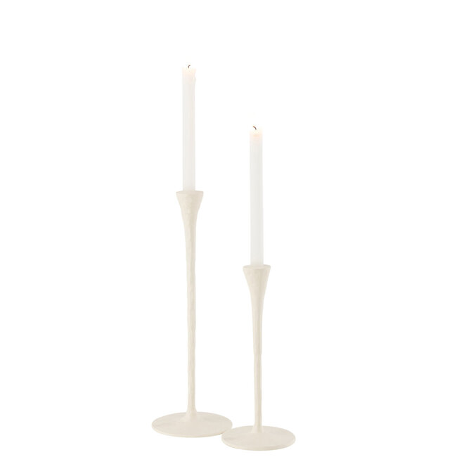 kandelaar aluminium wit set of 2