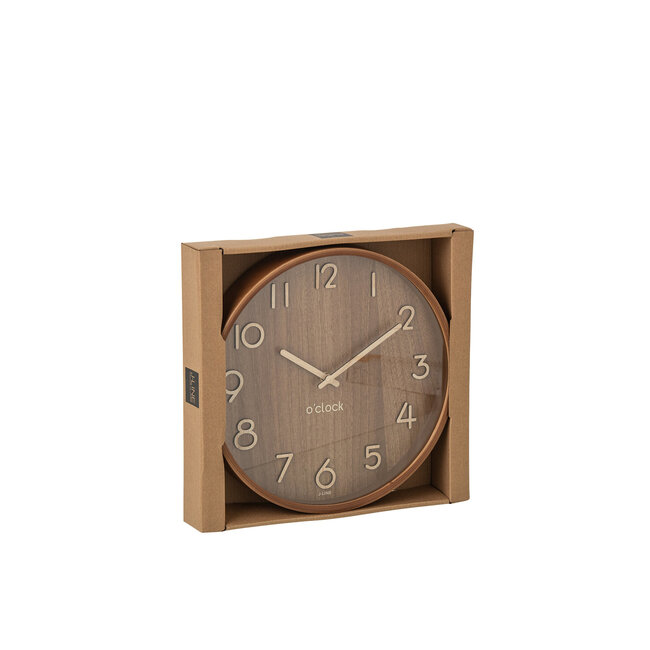wandklok donker small 30X30X4.5 CM
