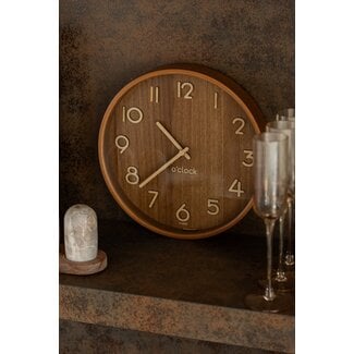 jline wandklok donker hout 53X53X5.5 cm)