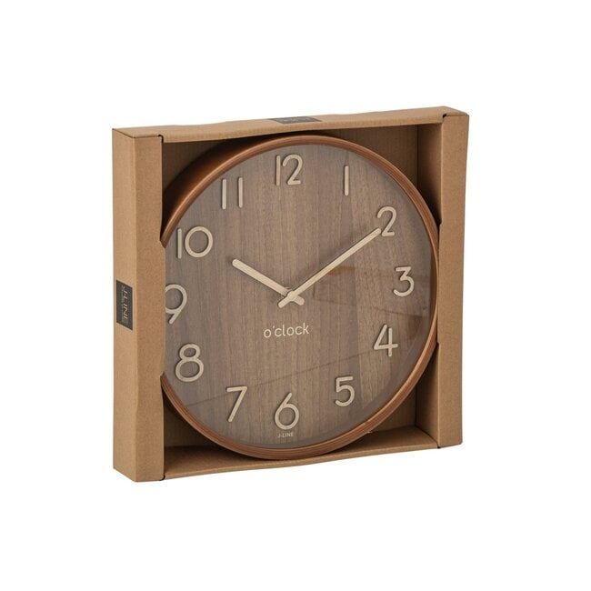 wandklok donker hout 53X53X5.5 cm)