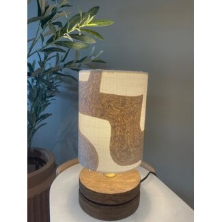 MARCDAEL Tafellamp livio smal beige dia 15 CM + cylinderkap dia 15x20 new look beige