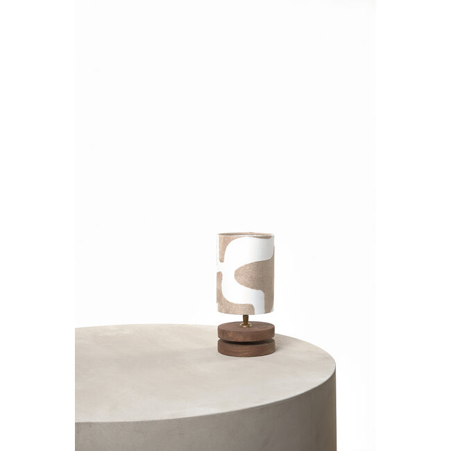 Tafellamp livio smal beige dia 15 CM + cylinderkap dia 15x20 new look beige