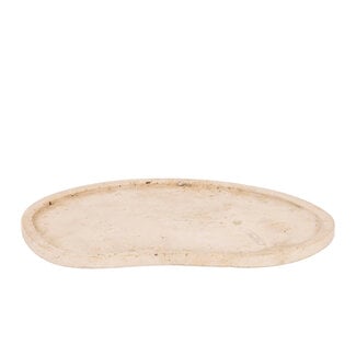 PTMD Elvera natural travertine organic shaped plate L40.0 x 30.0 x 1.5 cm