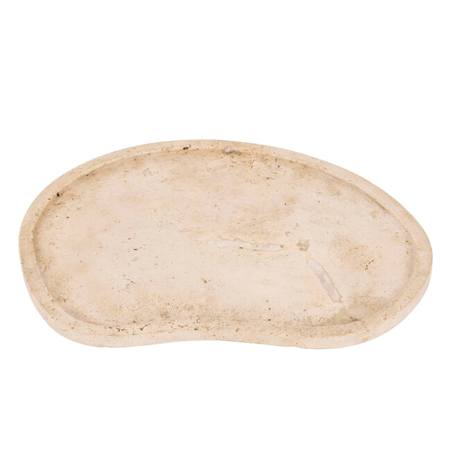 Elvera natural travertine organic shaped plate L40.0 x 30.0 x 1.5 cm