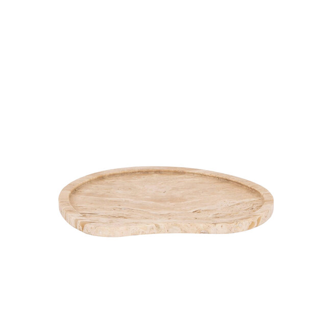 Elvera natural travertine organic shaped plate S