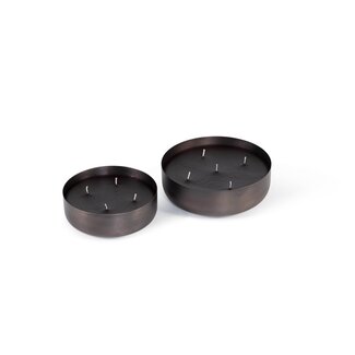 Dekocandle Multiwick indoor candle black antique dia 23x7 cm 5wicks