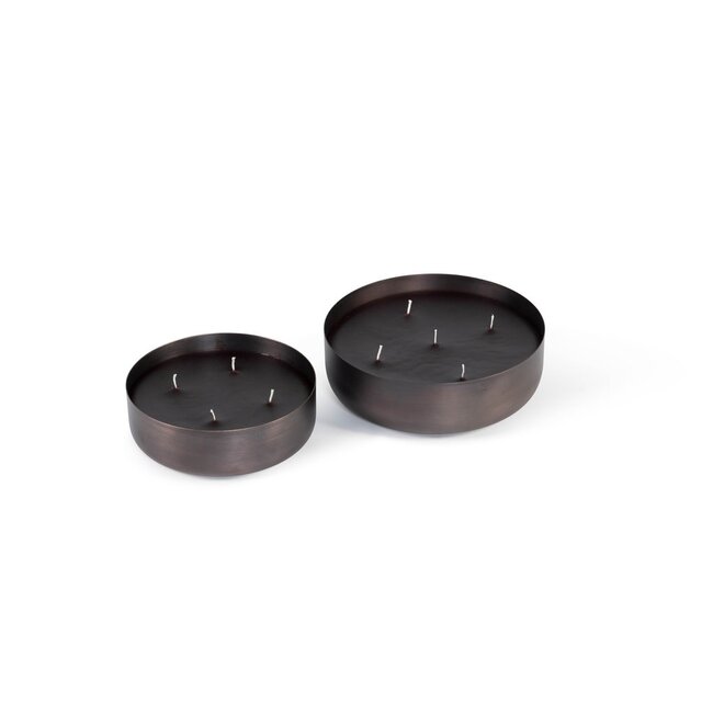 Multiwick indoor candle black antique dia 23x7 cm 5wicks