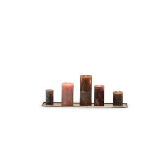 Dekocandle Hammered long tray light gold 60x12 cm