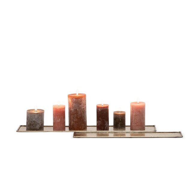 Tray long hammered light gold 80x15 cm