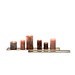 Dekocandle Tray long hammered light gold 80x15 cm
