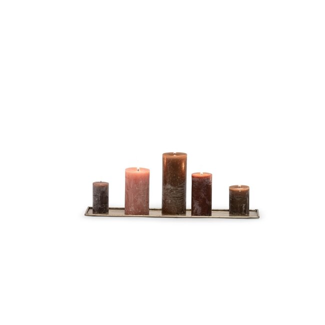 Tray long hammered light gold 80x15 cm