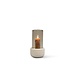 Dekocandle hurricane textured stone ivory with hammered brwwn luster glass small dia 20x35 cm