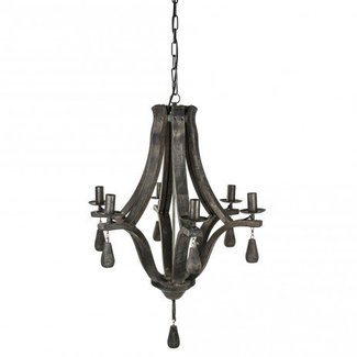 PTMD Denver grey wood chandelier