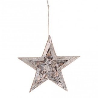 PTMD christmas birch haniging star wreath wire S