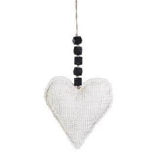 Xmas Carol white fabric hanger heart