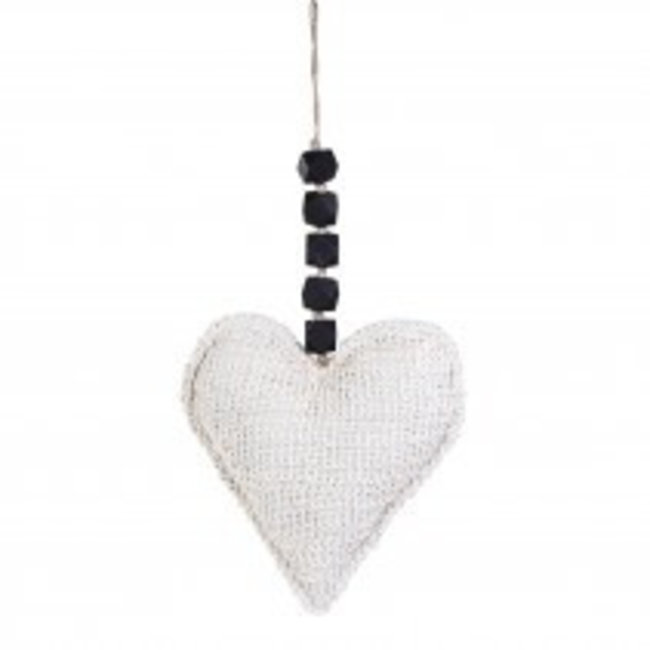 Xmas Carol white fabric hanger heart