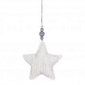 Xmas Carol white fabric hanger star