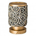 swirling cement candleholder round grey