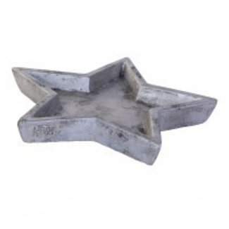 christmas star cement plate grey s