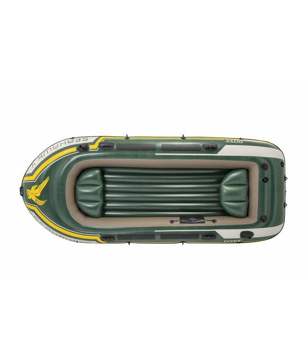 Intex Seahawk 4 Bateau Gonflable 4 Places Avec Rames Et Gonfleur - 351x145x48cm